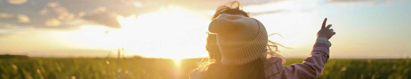 Mor og datter solnedgang